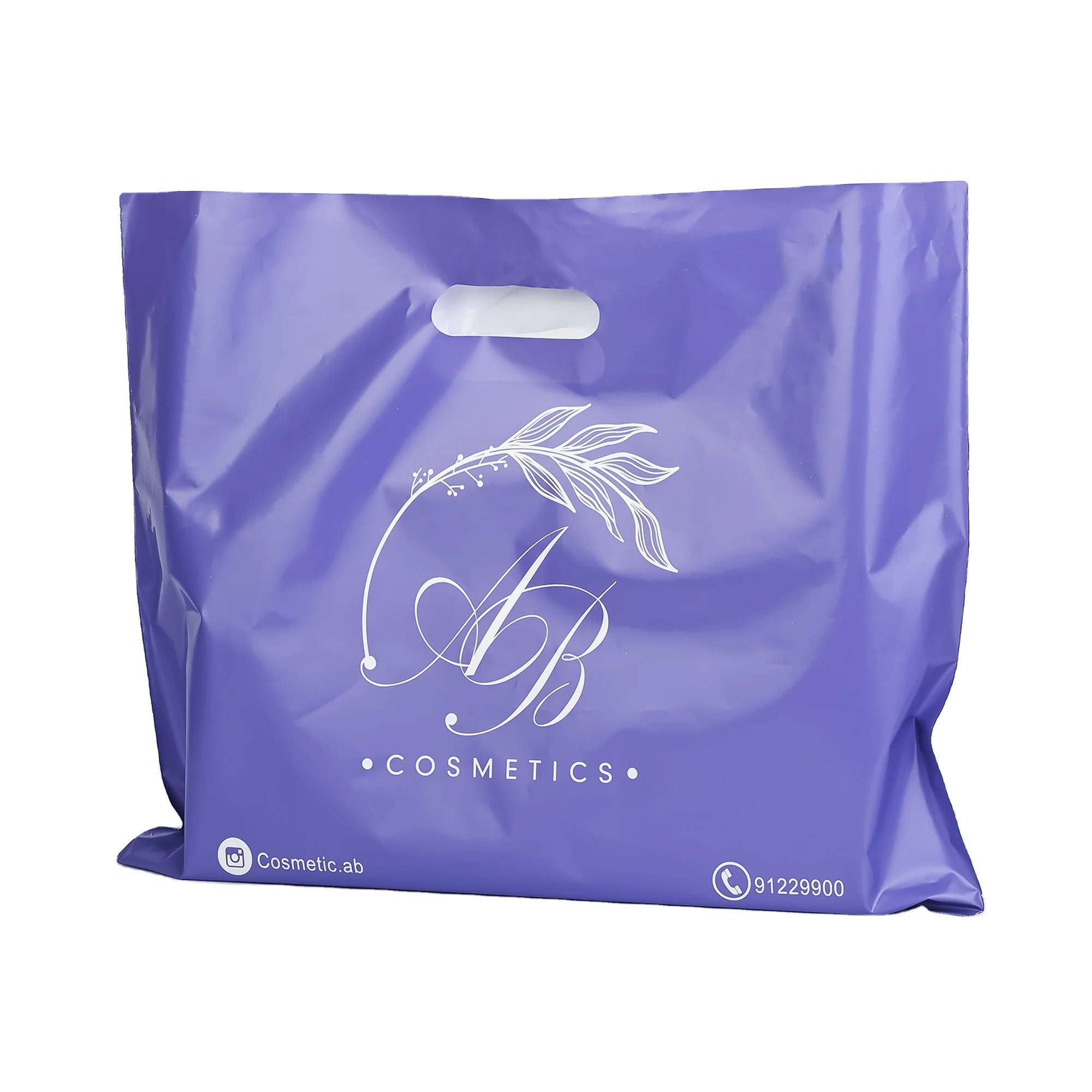 Custom Print Logo High Quality Plastic Shopping Bag HDPE Plastic Packaging Die Cut Handle Carry Bag