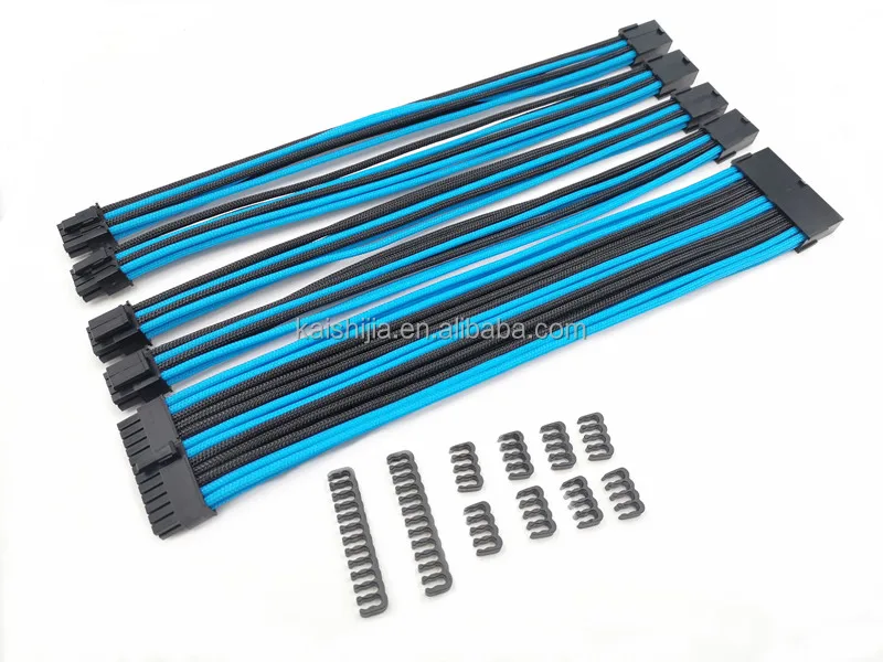 Atx Psu Power Supply Extension Cable Kit 24pin Atx Psu Cpu Eps 8pin