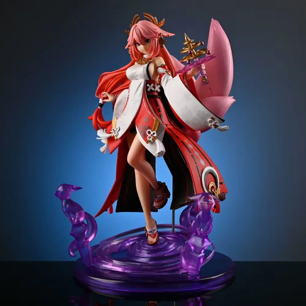 Hot Selling 24cm Genshin Impact Yae Miko Sexy Cartoon Pvc Anime Figure