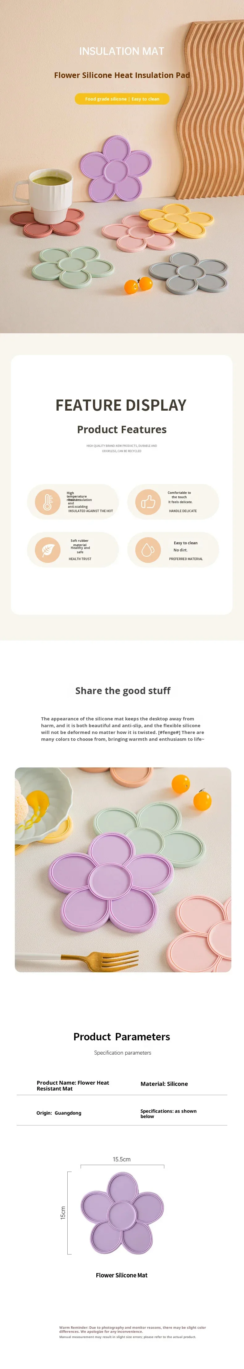 Modern Reusable Silicone Heat Resistant Anti-Scalding Placemat Coaster Bowl Plate Mat for Household Countertop Dining supplier