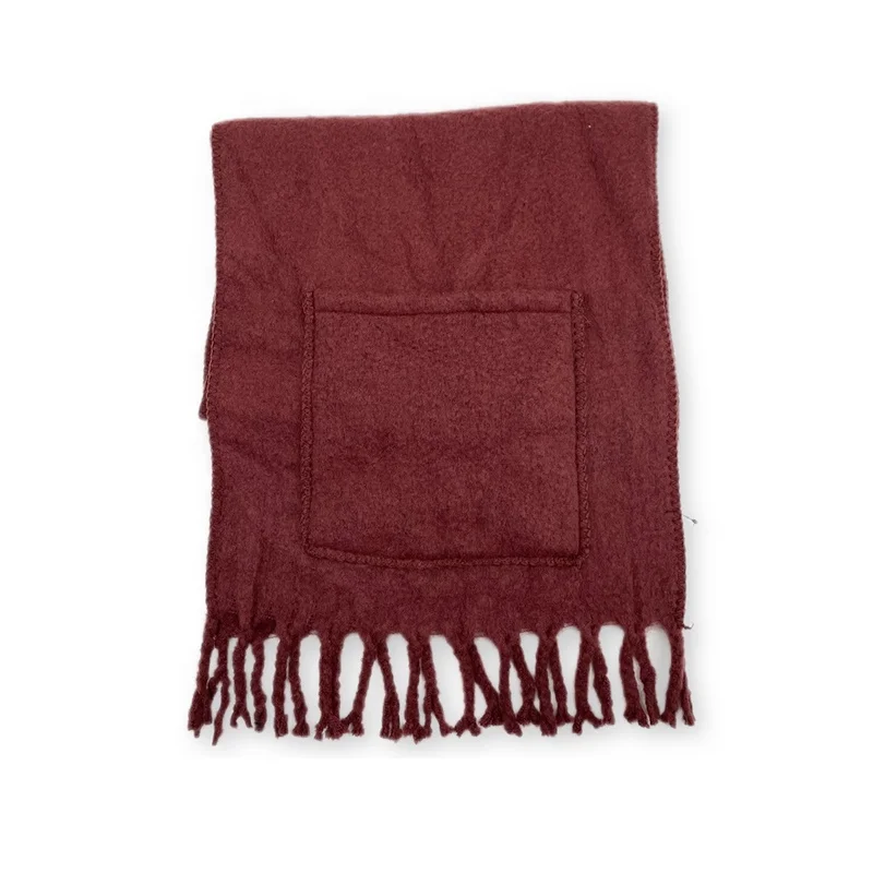 Модный зимний плотный полиэфирный высококачественный однотонный Карманный шарф для женщин