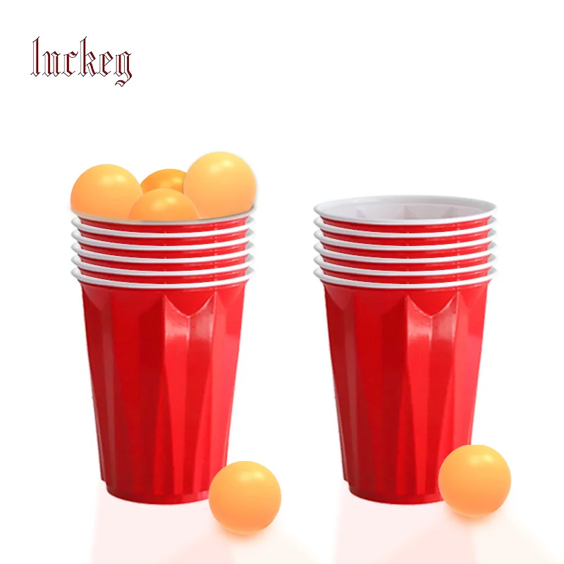 PS/PP Cups Cold Drinks Cola Game Party Custom Disposable 16/18 Oz Plastic Beer Pong Cup