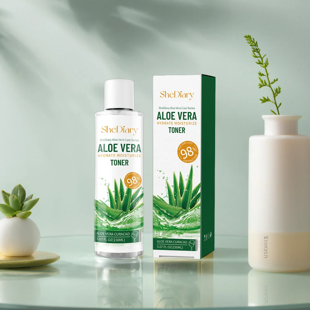 SheDiary, tónico de Aloe Vera de marca privada, cuidado de la piel coreano, tónico para la piel facial refrescante y calmante, venta al por mayor