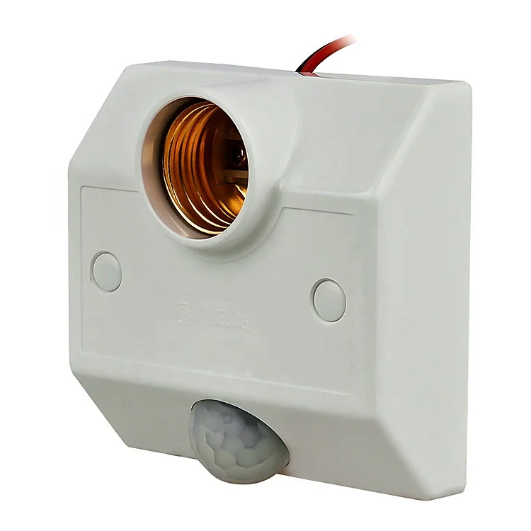PIR Motion Sensor Lamp E27 Socket Holder Movement Detector with Auto Switch