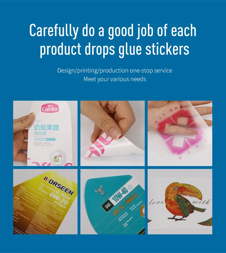 Waterproof printing Adhesive Custom Tag paper label sticker