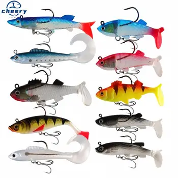 CHEERY 6pcs 8pcs 9pcs 11pcs 13pcs Swimbait Bionic Rubber Shad Fish Soft Bait With Lead Head Hooks Jig Wobblers Fishing Lure Set – Soft Lure – view 2
