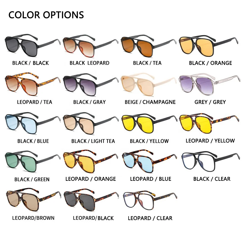 High Quality Fashion Brand Designer Oculos De Sol Custom logo Men Women Classic Aviation Style Orange Yellow Lens Sunglasses