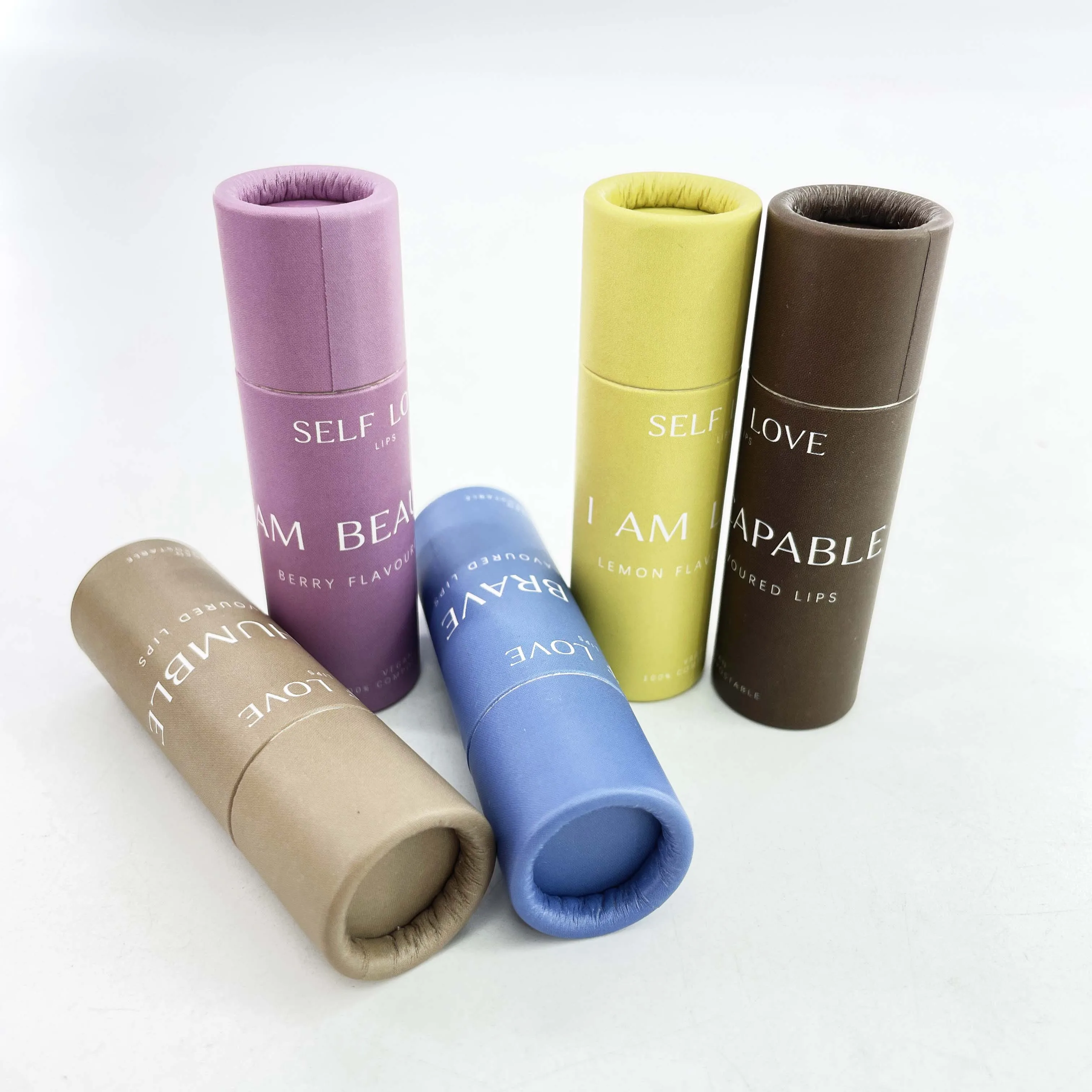 Biodegradable Lip Balm Containers - Kraft Paper Push Up