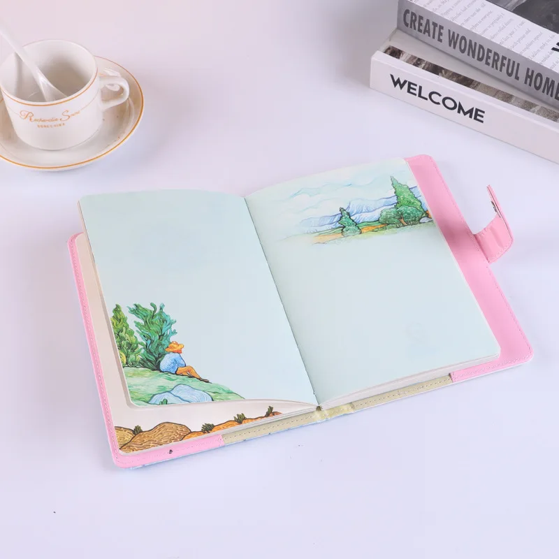 Hot Sale Van Gogh A5 Hardcover Custom Design Notebook Printing Agenda Diary Planner