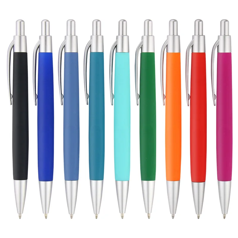 Advertising Gift Cheap Custom Logo Printed Westin Hilton Hotel Retractable Click Soft Rubber Coated Plastic Promotional Ball Pen