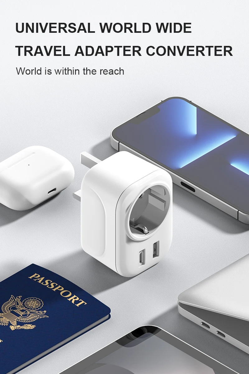 European Travel Plug Adapter Eu To Uk International Power Adaptor With