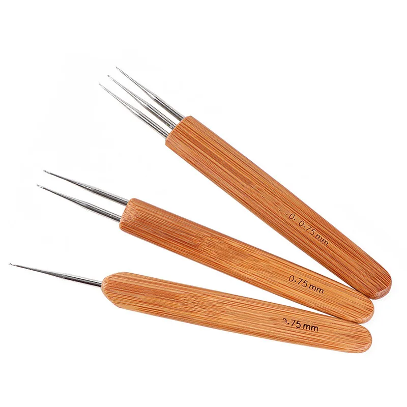 0.5mm,0.7mm Double Crochet Needle For Locs Bamboo Dreadlock Crochet
