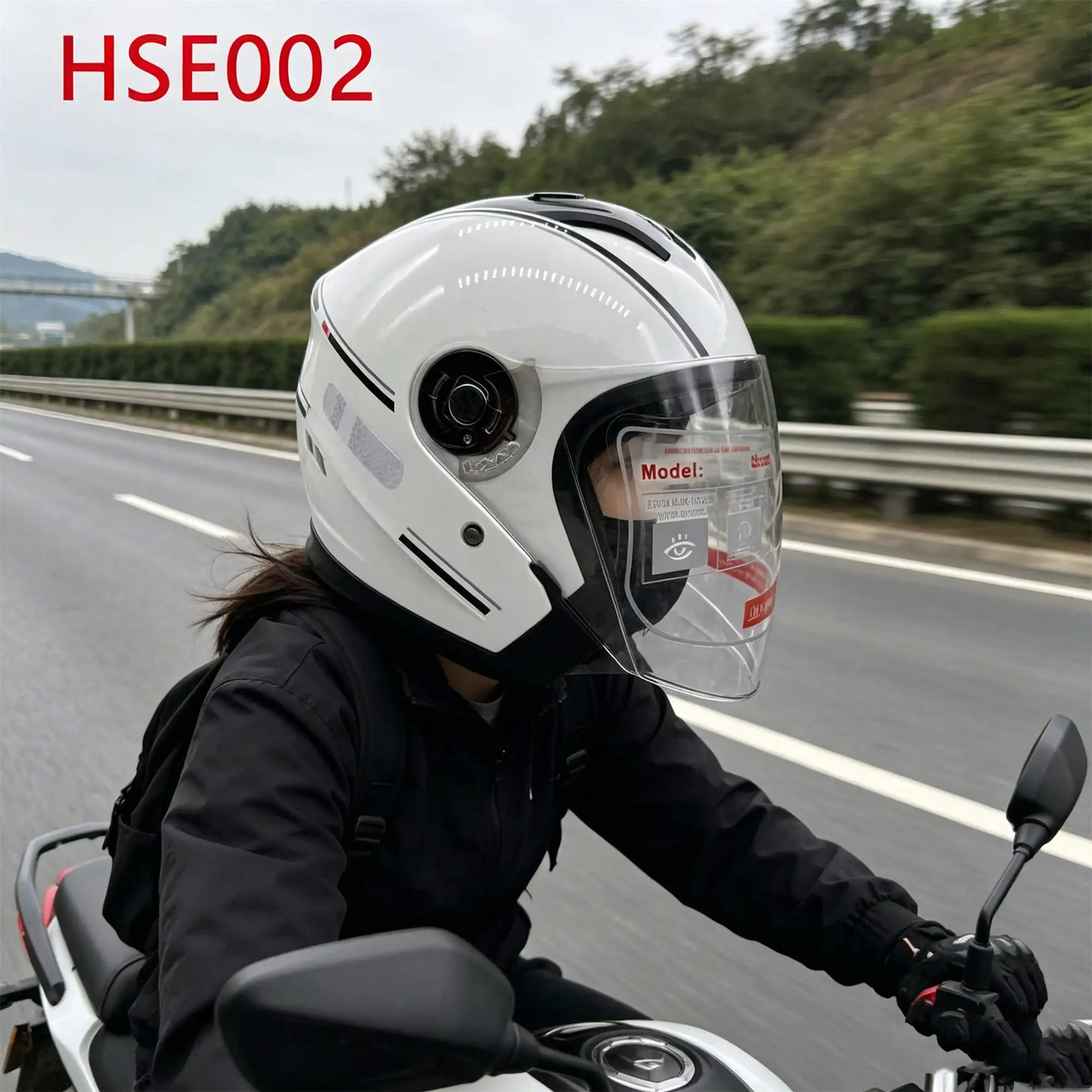 ZYF,riding Helmet High Ventilation Impact-resistant Motorcycle Helmet Tunnel Commuting White Sports Helmet for Sale HSE002