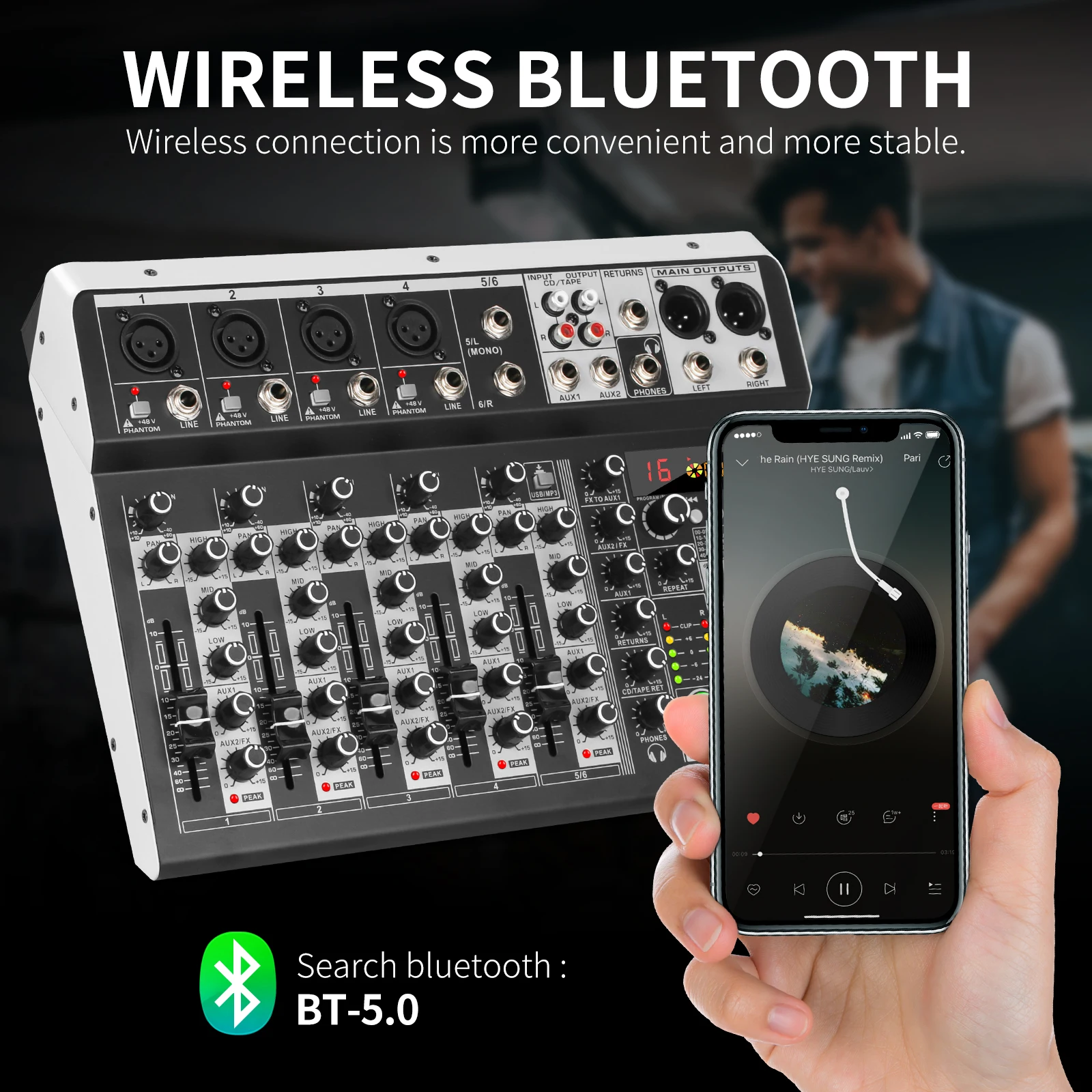 XTUGA KP6 16 Digital Audio Mixer - Professional Sound Quality