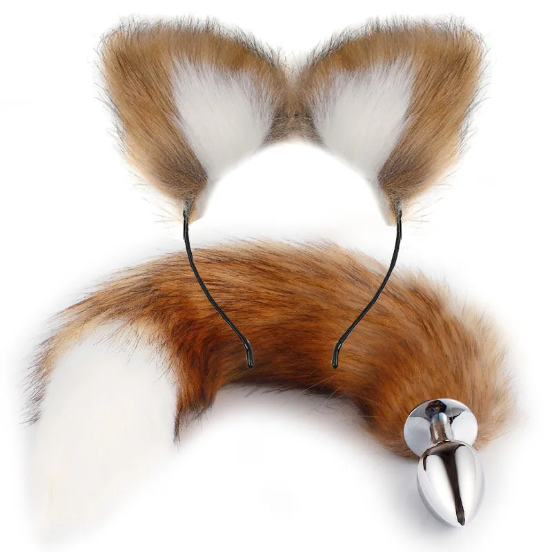 Sexy Fox Metal Butt Plug Tail Set With Hairpin Kit 10 Colors Anal Butplug Tail Prostate Massager Butt Plug For Couple Cosplay_voghion.com
