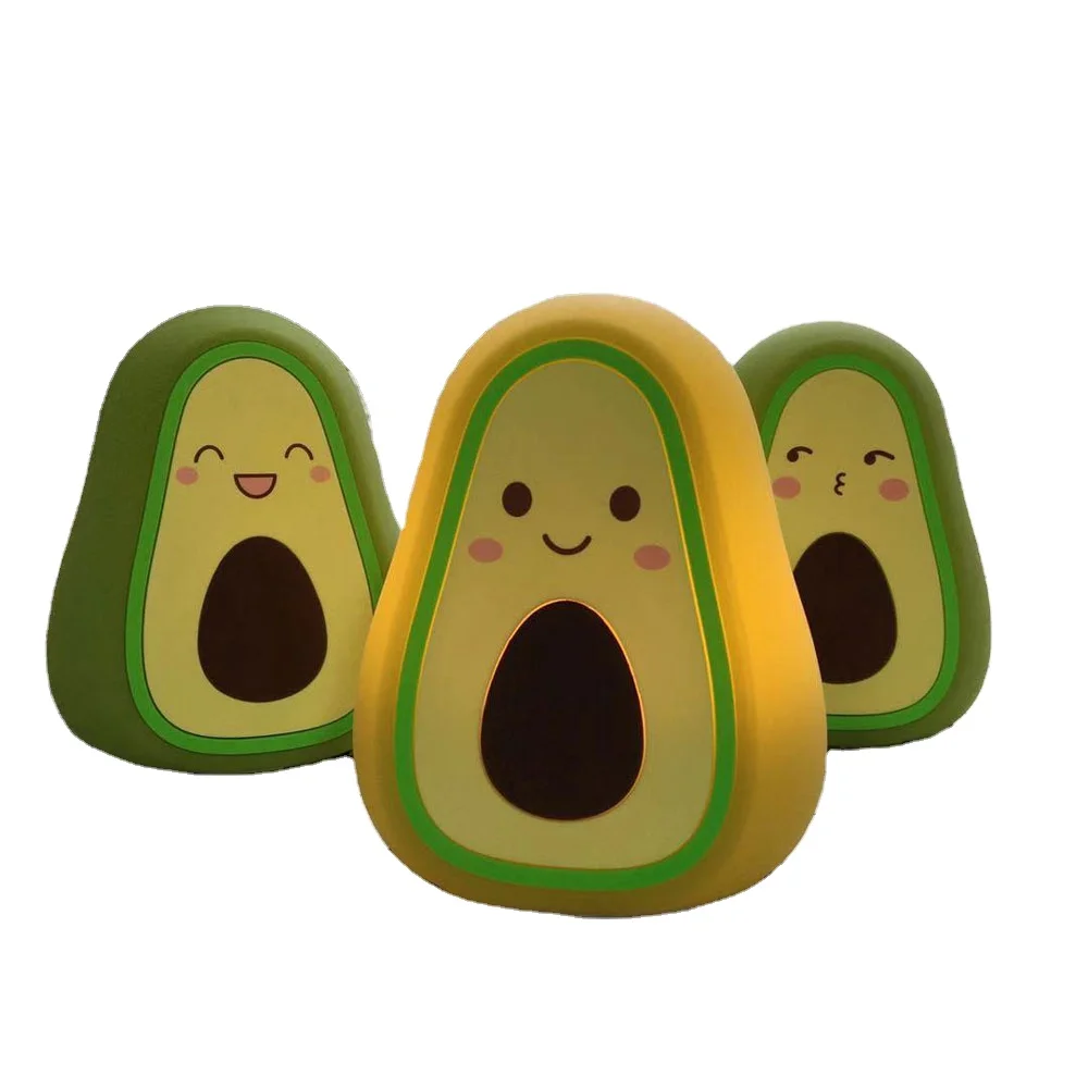 Luce Notturna Per Bambini A Forma Di Avocado – 3 Modalità Di Luce, Touch, Dimmerabile – Ricaricabile USB In Silicone Morbido – Regalo Rosa