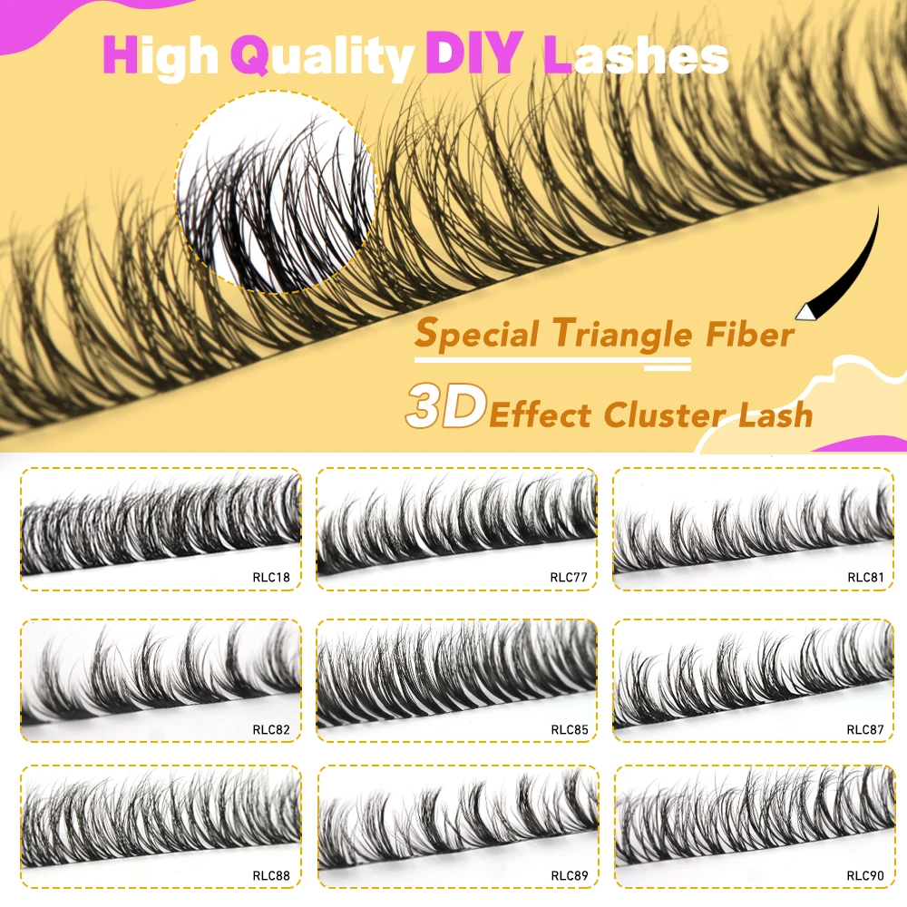 Worldbeauty D C Curl Diy Lash Cluster Eyelash Glue-based Volume Fluffy ...