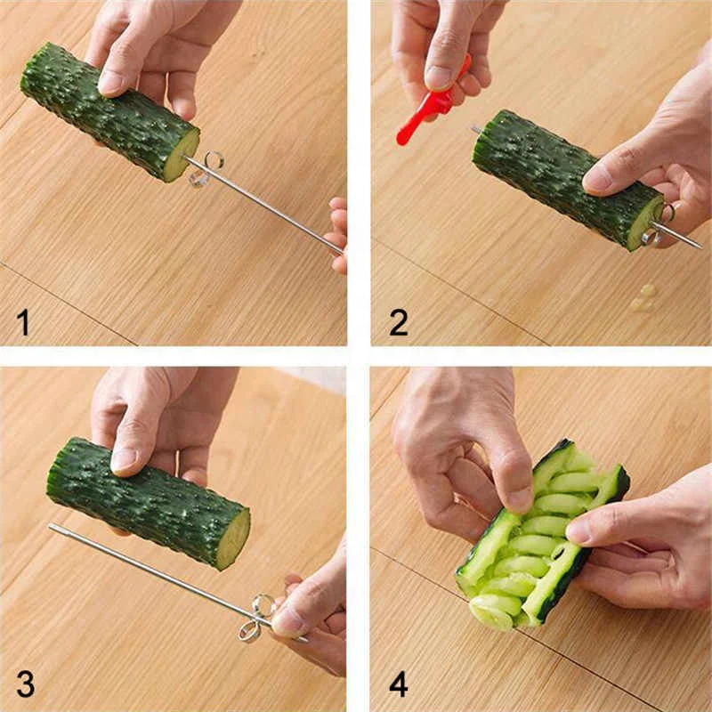 1pc Manual Spiral Screw Slicer Blade Hand Slicer Cutter Potato Carrot  Cucumber Vegetables Spiral Knife Kitchen Accessories Tools for  restaurants/super