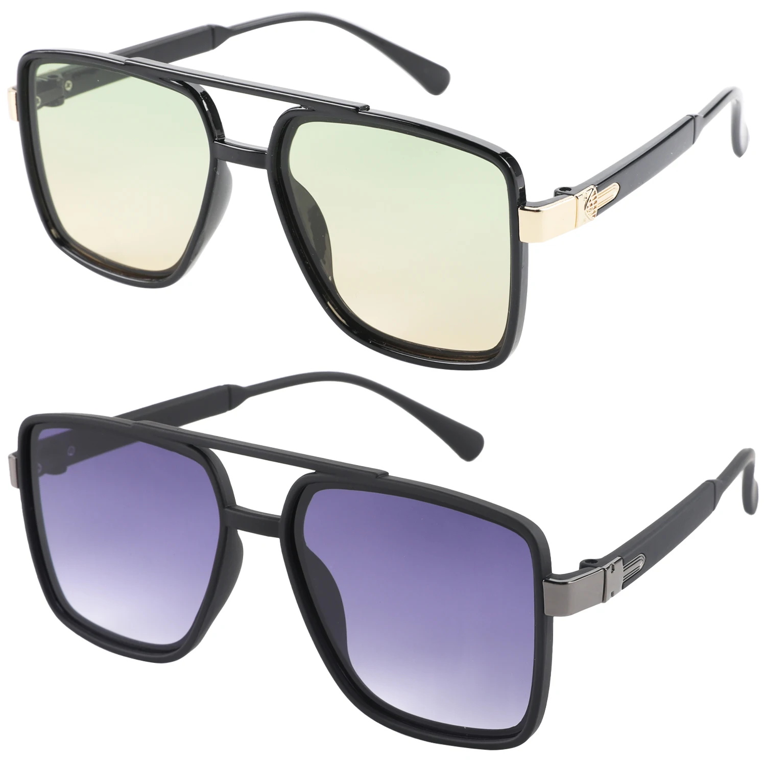 Europe And The United States Men's Retro Double Beam Square Frame