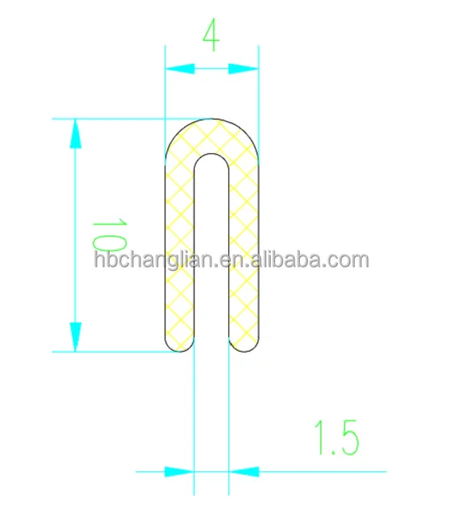 U Channel Profile Rubber Edge Trim Protection Capping Crown Bar For