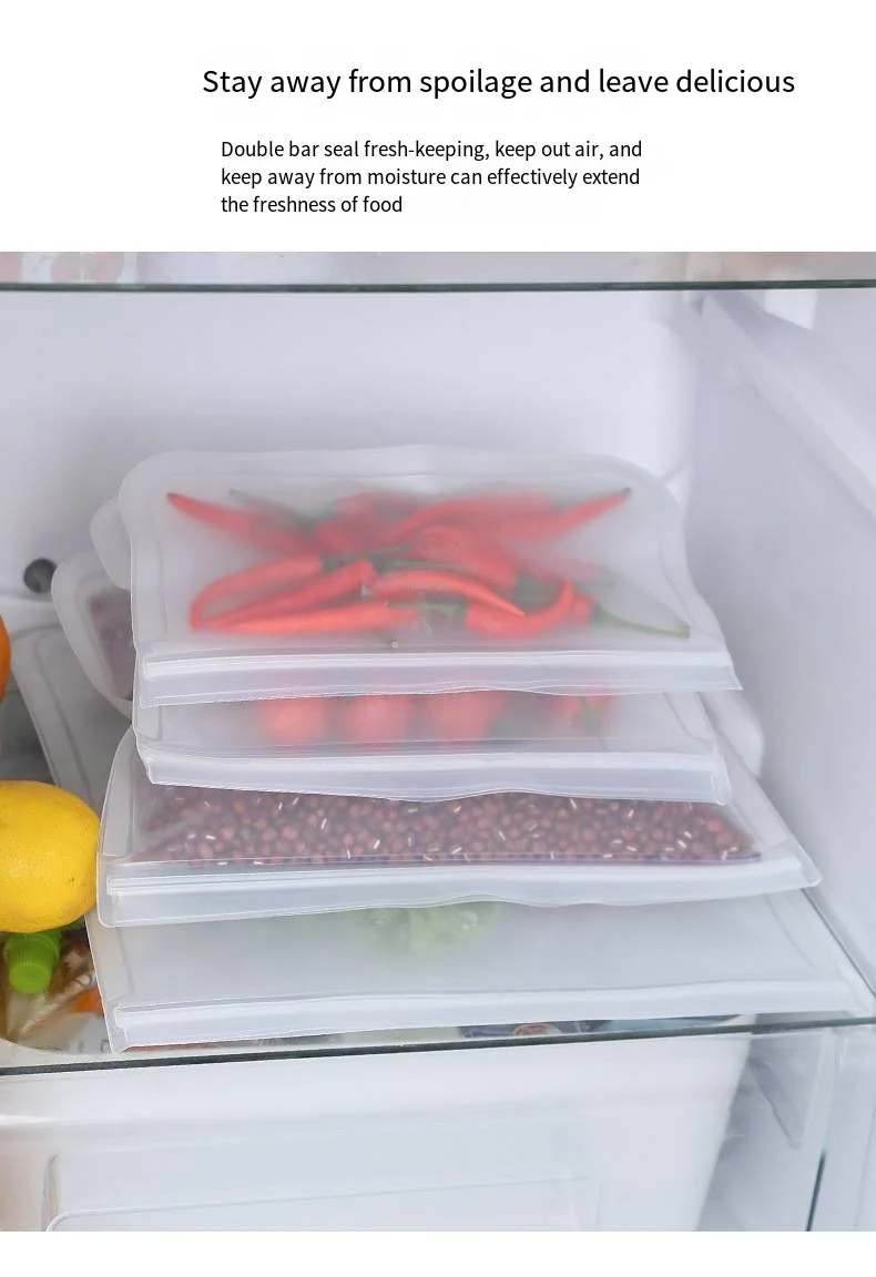 EVA Food storage bag Refrigerator food storage bag Fruit and vegetables food sealed bag can be reused details