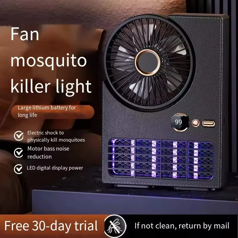 Rechargeable Mosquito Killer Lamp Fan Household Electric Mosquito Killer Lamp Outdoor Camping USB Desktop Large Capacity Fan
