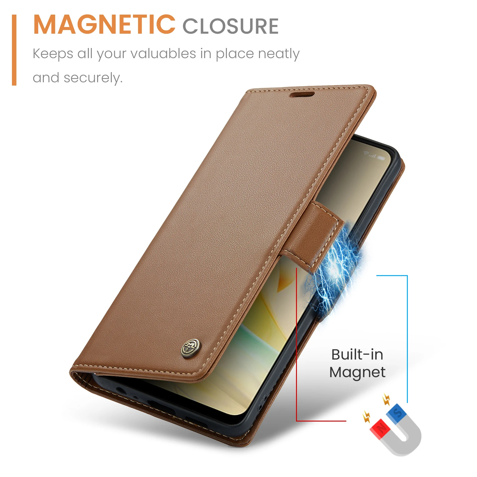 HAOYE Leather Folio Cover per OPPO Reno8 T (Reno 8T) Cover, PU