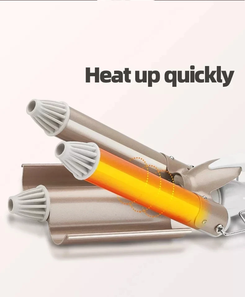 Плойка для завивки волос автоматическая керамическая бигуди с тремя цилиндрическими элементами и ЖК-дисплеем устройство