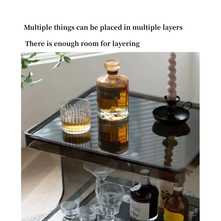 Thermal Bending Acrylic Coffee Table Two Tiers Acrylic Simple Style