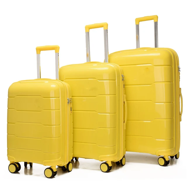 3pcs luggage set 20' 24' 28 PP material explosion-proof zip suitcase universal wheel password boarding trolley case