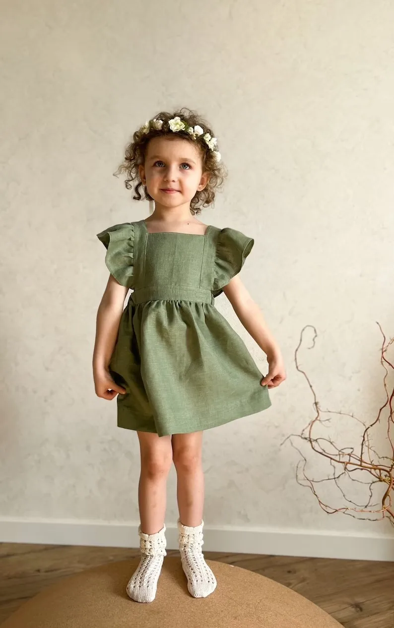 Fashion Organic Flower Girl Dress Of 6 Years Old Girls Cotton Applique ...