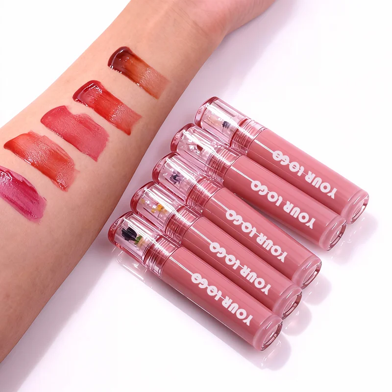product hot popular color new design clear flowers lip gloss multi functional lip tint glossy liquid lip gloss-1