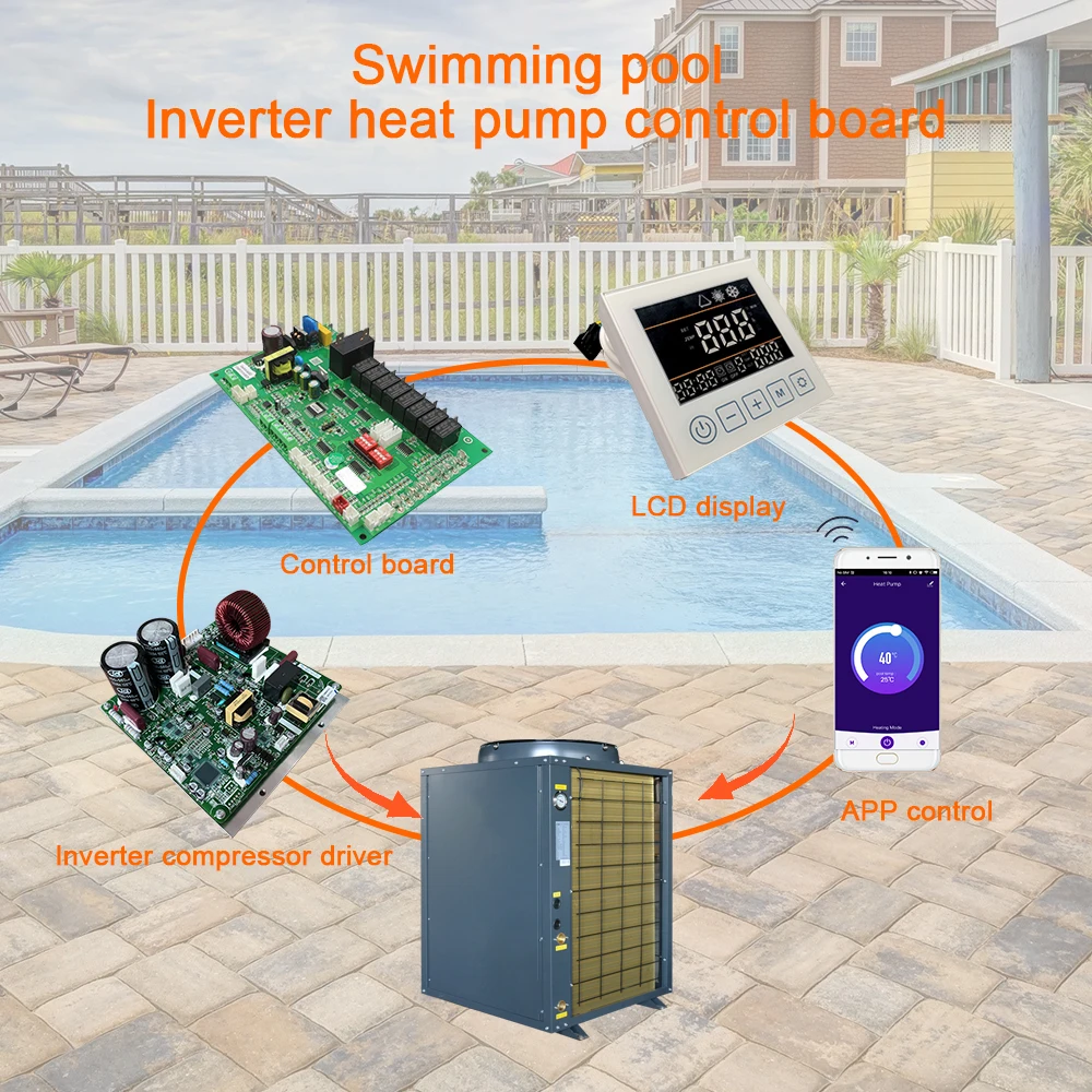 Commercial WIFI TUYA Inverter Swimming Pool Chiller Heat Pump Controller  Control Board