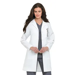 Wholesale Custom Long Sleeve Women and Men Unisex Medical Lab Coat Doctor Nurse Hospital Medical Uniforms White Lab Coat
