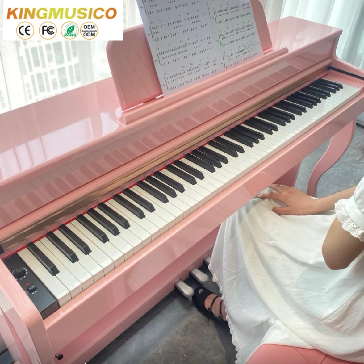 Girl Pink Electronic Piano - 88 Keys Digital Keyboard