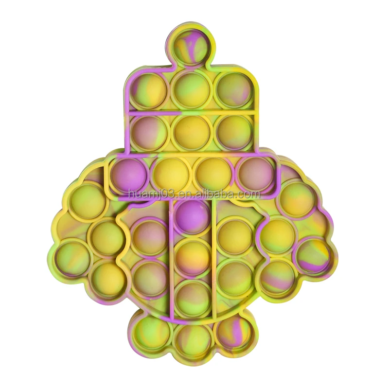 Лидер продаж на Amazon 2021, настраиваемая Радуга 2 поколения, силикон, не содержит Бисфенол А, игрушка-фиджет с разноцветным принтом для клоуна