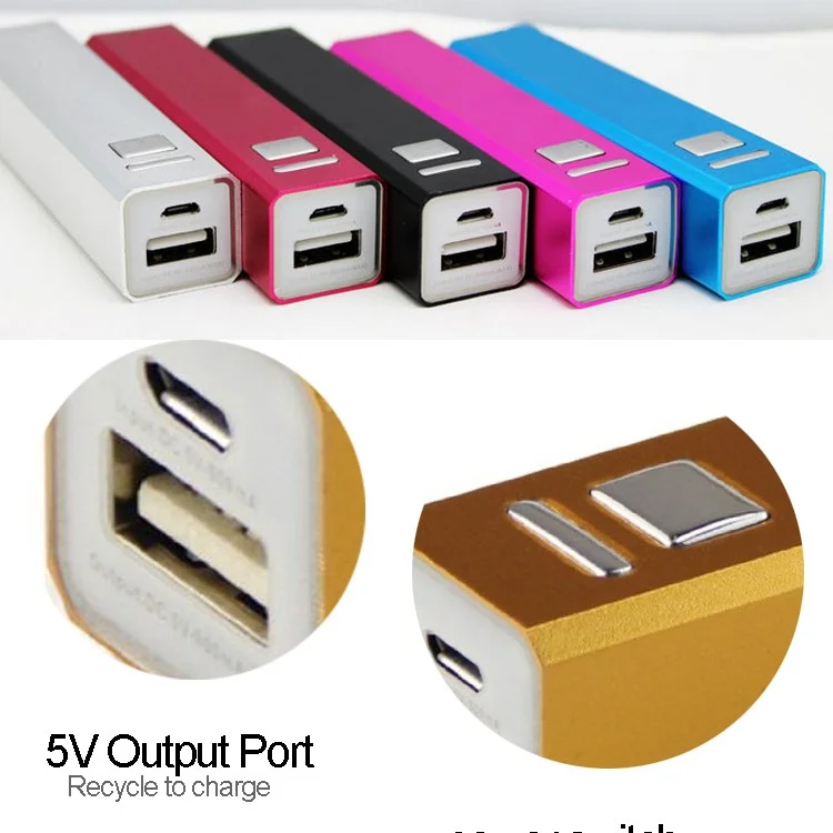 2600mAh Ultra Slim Mini 1200mAh Portable Power Bank with Micro USB Input Quick Charge Custom Logo for Mobile
