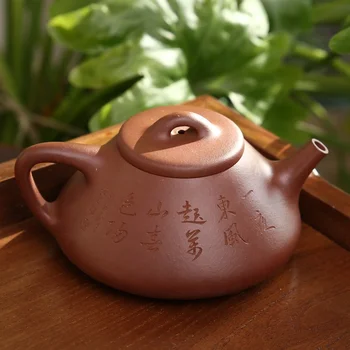 popular chinese national treasure level antique ceramic hand made purple clay teapot for business gift in Japan