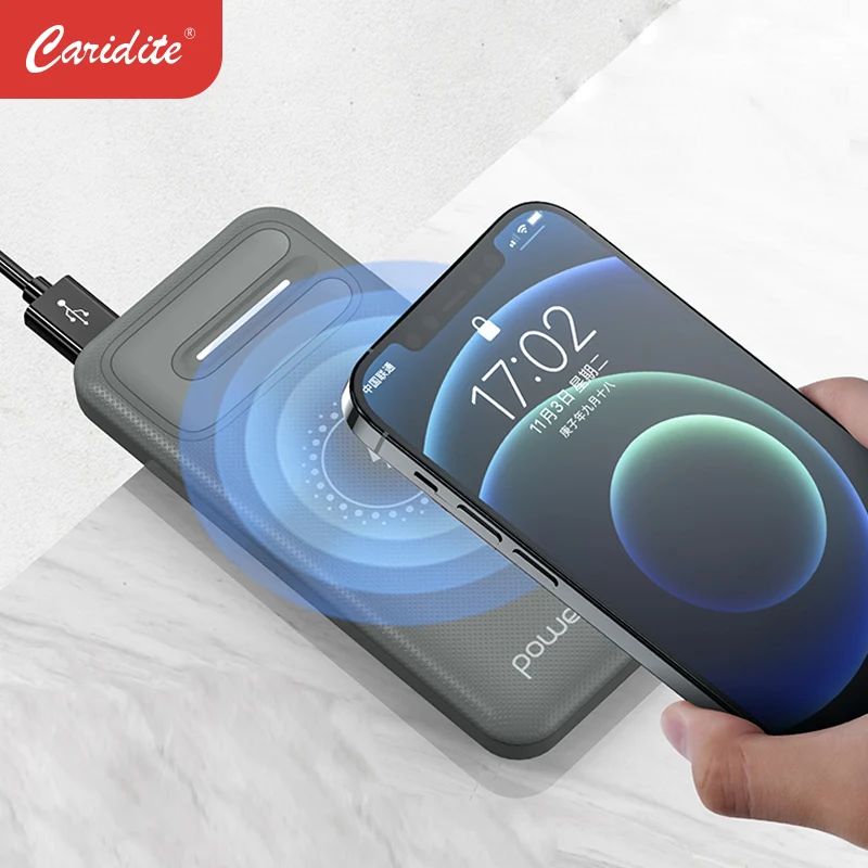 Caridite 2021 New Mini Wireless Power Bank 10000Mah Fast Charging Powerbank For Mobile Phone Portable External Battery Charger