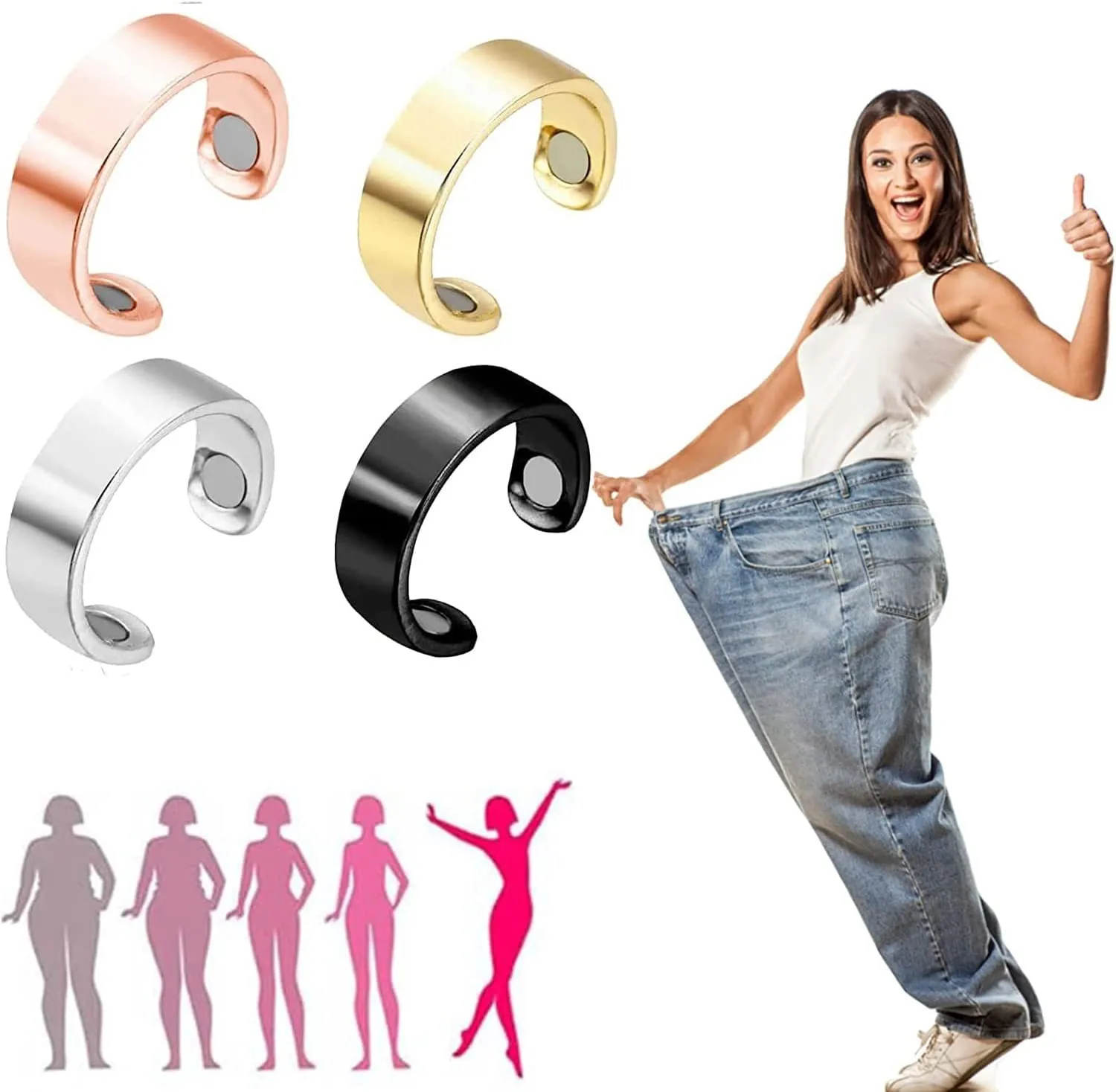 Wholesale Magnetic Anti-snoring Slimming Fitness Weight Loss Ring Therapy Healthcare Rings