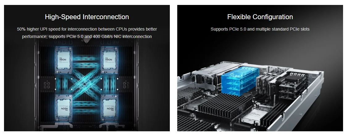 Hot Selling FusionServer 2488H V7 4U AI Rack with DDR5 2.5 Inch SAS/SATA HDD Server