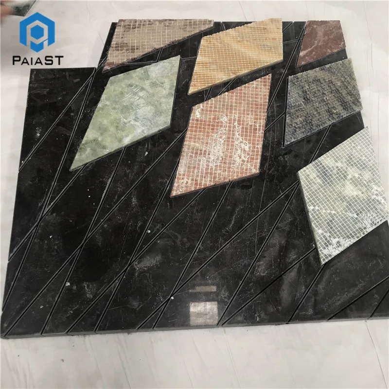 Wkład ozdobny do posadzki z marmuru w technologii waterjet z motywem marmurowym, czarny marmur i oniks – płytki podłogowe z wzorem waterjet do dekoracji willi