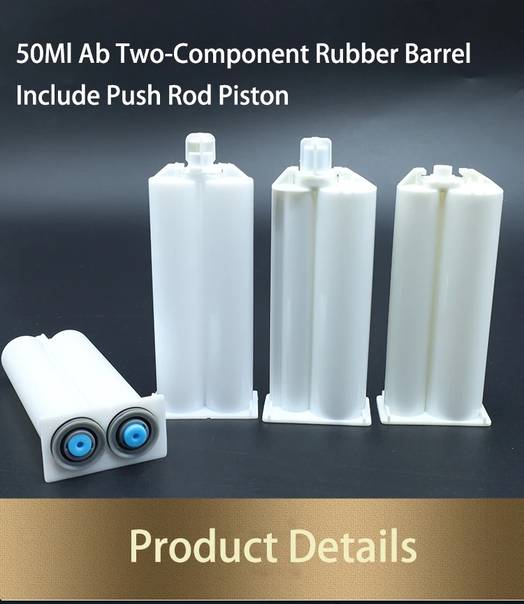 Plastic Dual Cartridges 50ml 21 Glue Dispensing Mixing Tip Ab Glue
