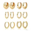 Gold 6 Pair Threaded Earrings