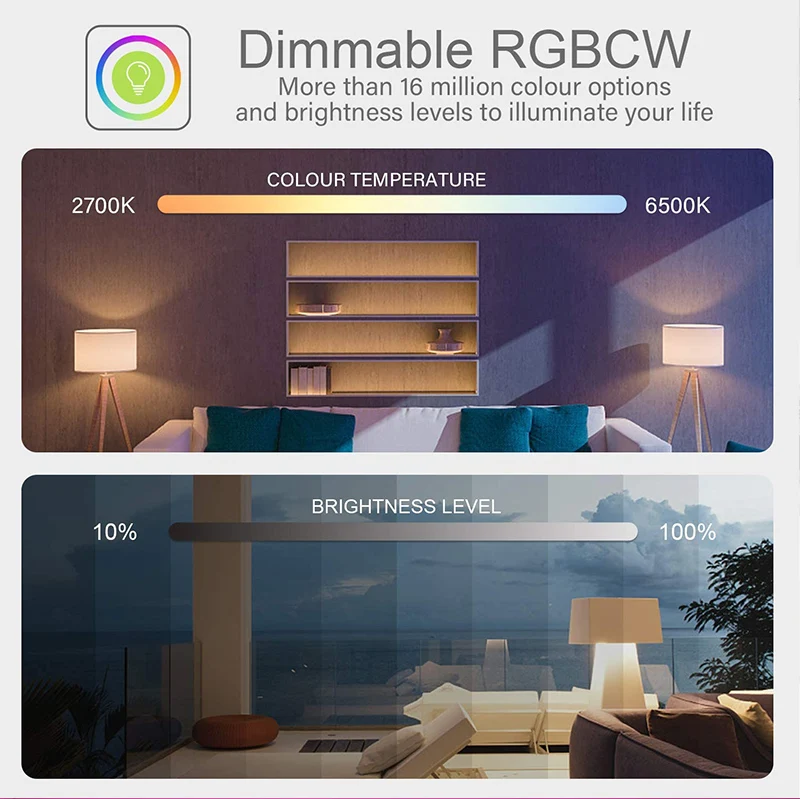Homekit Smart Candle Light Wifi Remote Alexa Voice Rgbcw Table Lamp E14 ...