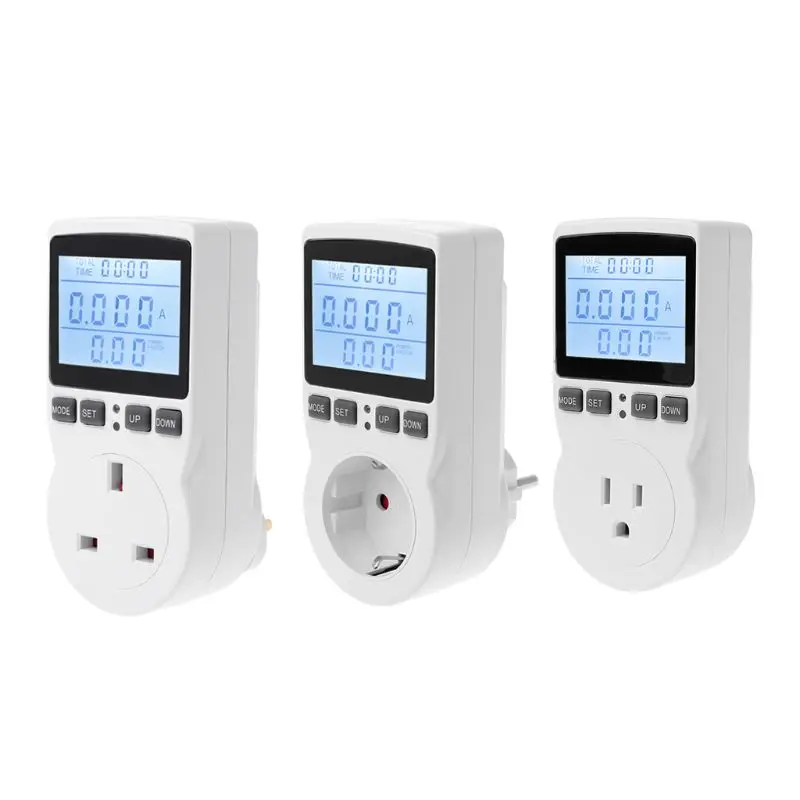 US/EU/AU/UK plug power energy meter wattmeter digital power socket  watt meter 