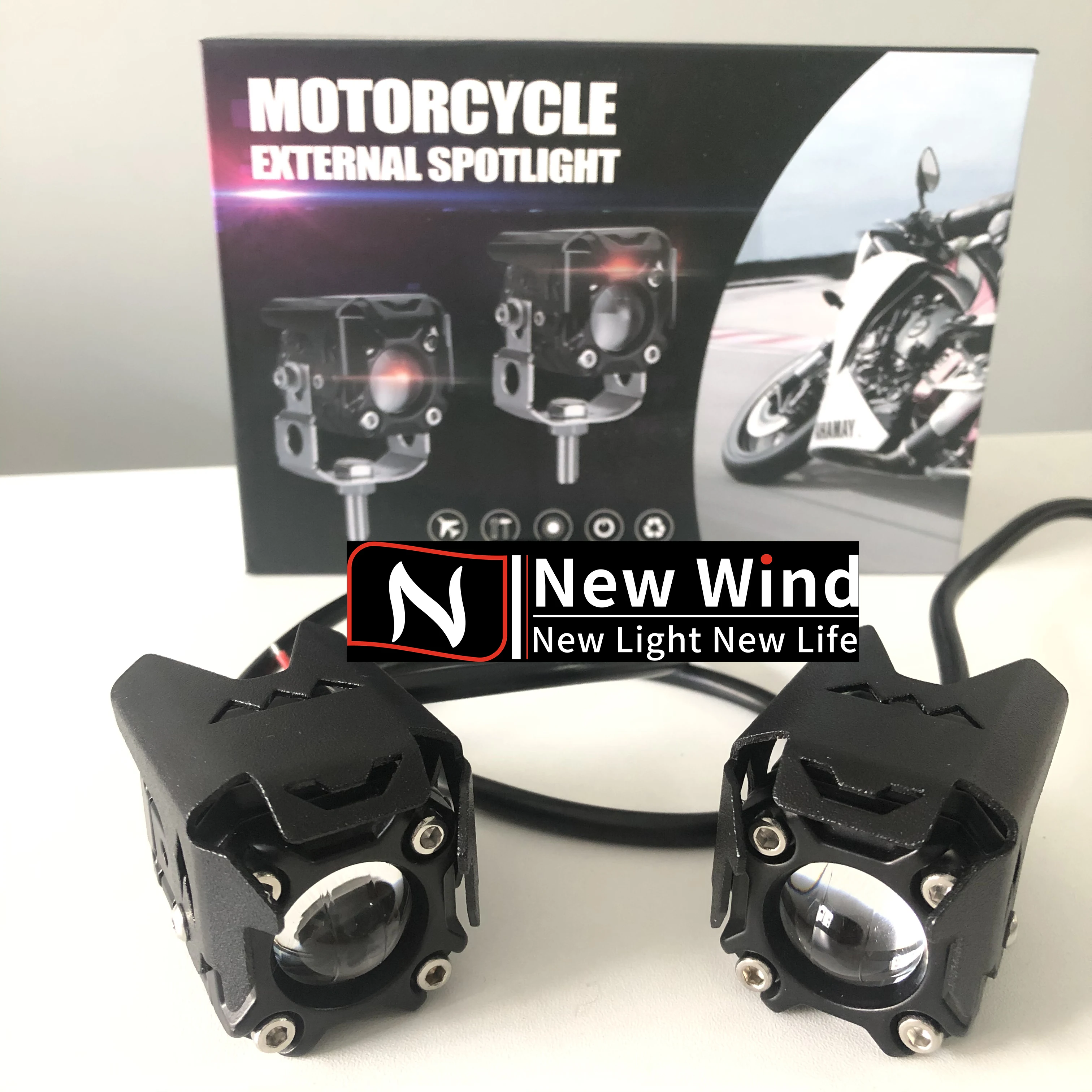 Newwind двойной цвет мини размер мотоцикл светодиодные вспомогательные Противотуманные фары высокой мощности 30 Вт, 12V 24V янтарный свет Прожектор для внедорожных квадроциклов автомобиля