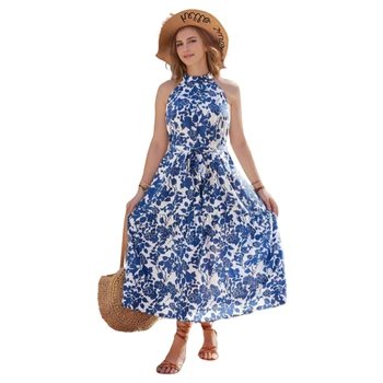 Europe and America fashionable women's clothing Floral dress New Summer model