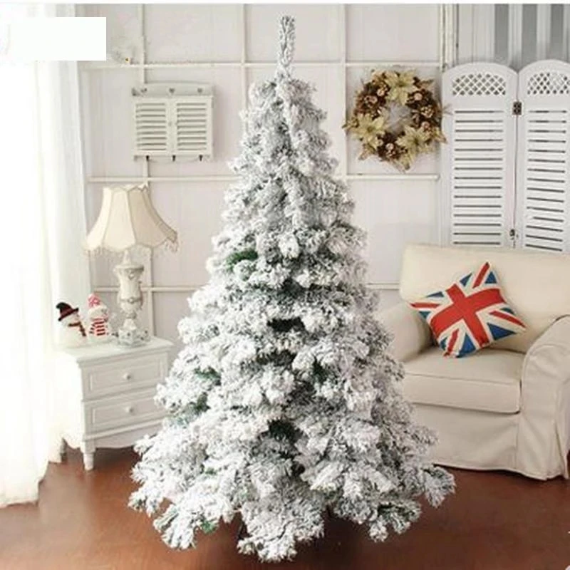 Luxury Dense Flocked Xmas White Snow Christmas Tree Latest Simulated ...