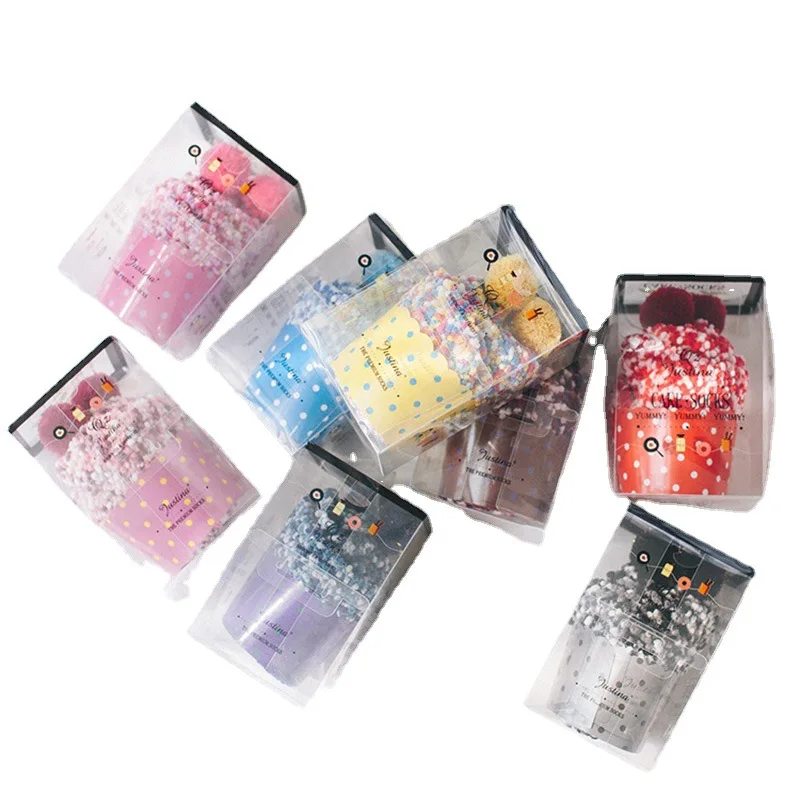 KTS148 Custom Japanese Style Winter Home Coral Velvet Floor Warm Breathable Women Tube Socks Female Lovely Sleeping Cake Socks